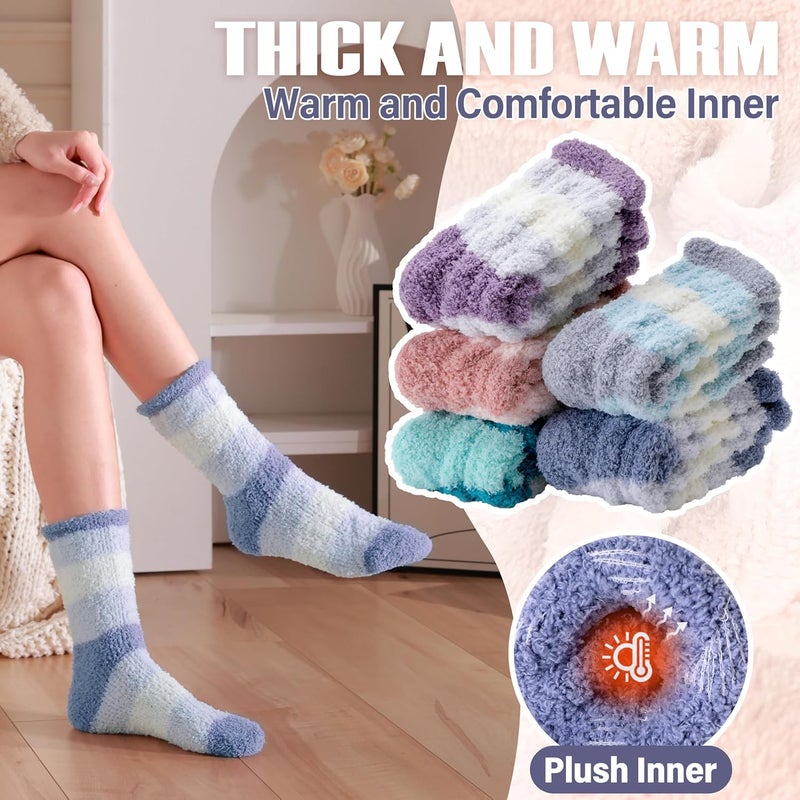 ANTSANG Womens Fuzzy Socks Fluffy Slipper Cozy Cabin Winter Soft Fleece Warm Comfy Thick Christmas Gift Socks - Image 3